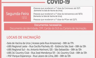 2ª Dose | Aplicação da vacina contra COVID-19 volta na segunda