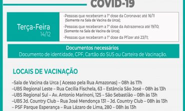 Aplicação da 2ª dose da vacina contra COVID-19 acontece nesta terça (14)