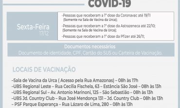 2ª Dose  | Aplicação do imunizante contra COVID-19 acontece amanhã