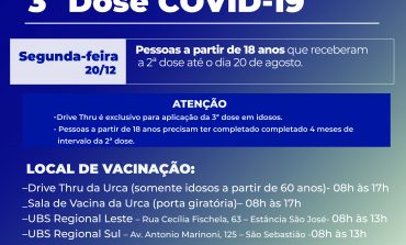 3ª Dose | Imunizante contra COVID-19 será aplicado amanhã