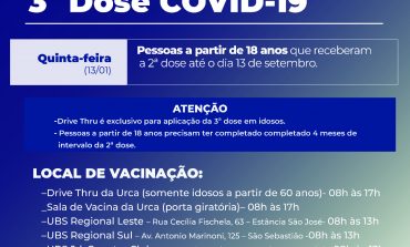 COVID-19 | Aplicação da 3ª dose segue amanhã