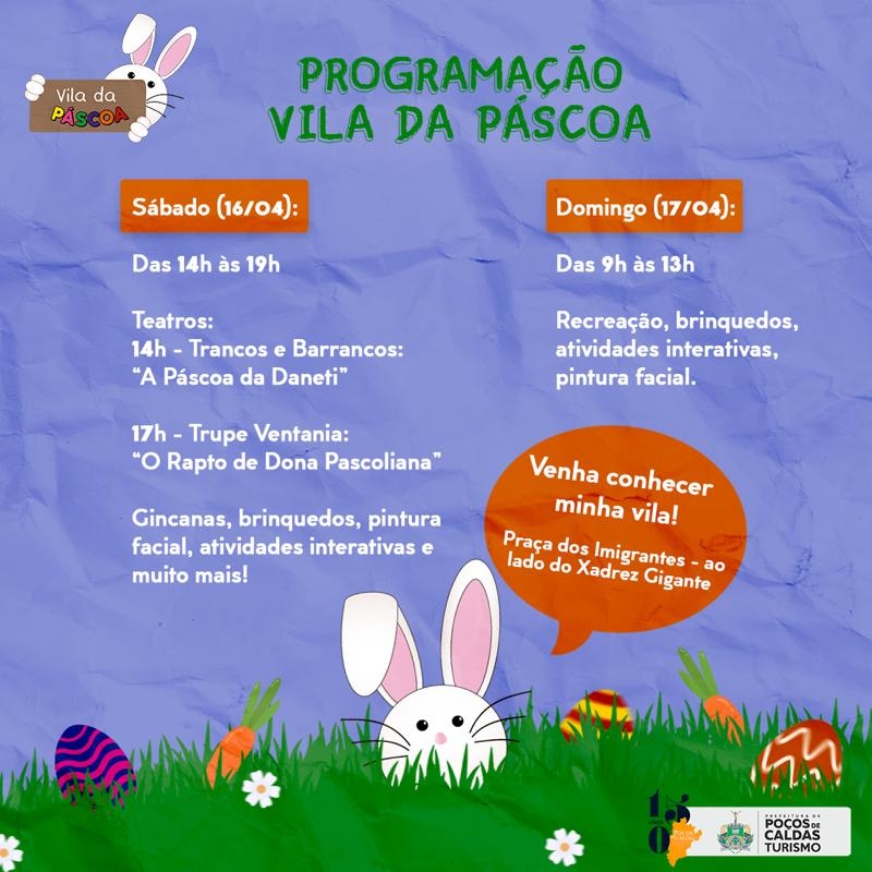 Vila da Páscoa terá programação especial neste fim de semana em Poços de  Caldas – ONDA POÇOS