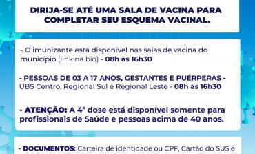 Vacina contra COVID-19 segue disponível em Poços