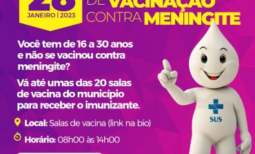 Dia D | Vacinação contra Meningite para pessoas de 16 a 30 anos acontece neste sábado (28)