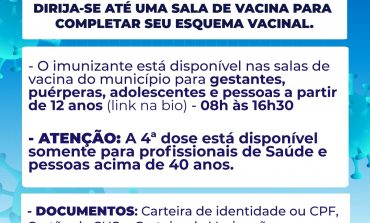 Imunização contra COVID-19 segue amanhã (1º)
